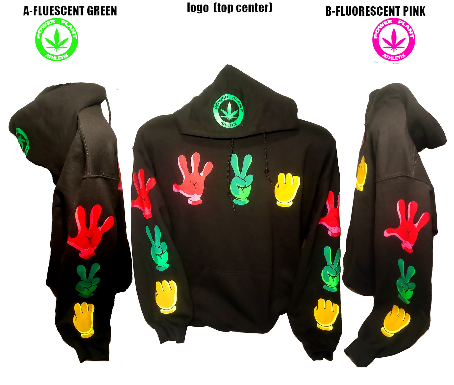 Hoodie 420 with fluorescent effects